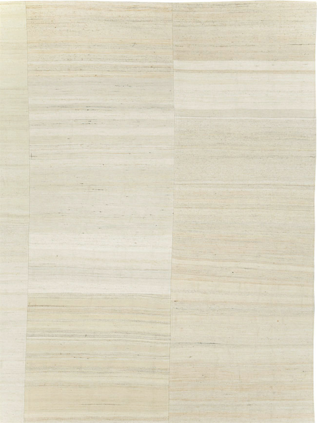 Vintage Turkish Flatweave Kilim Room Size Carpet, No.30123 - Staging