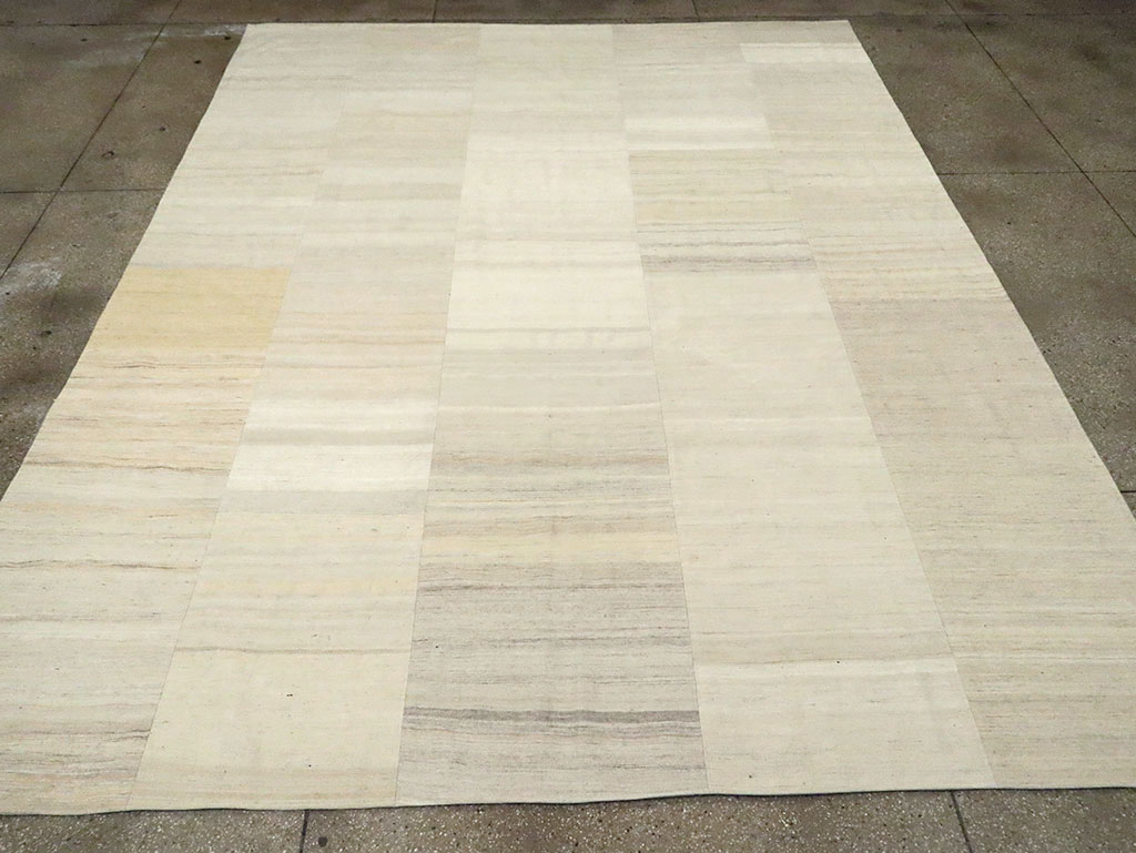 Vintage Turkish Flatweave Kilim Room Size Carpet, No.30123 - Staging