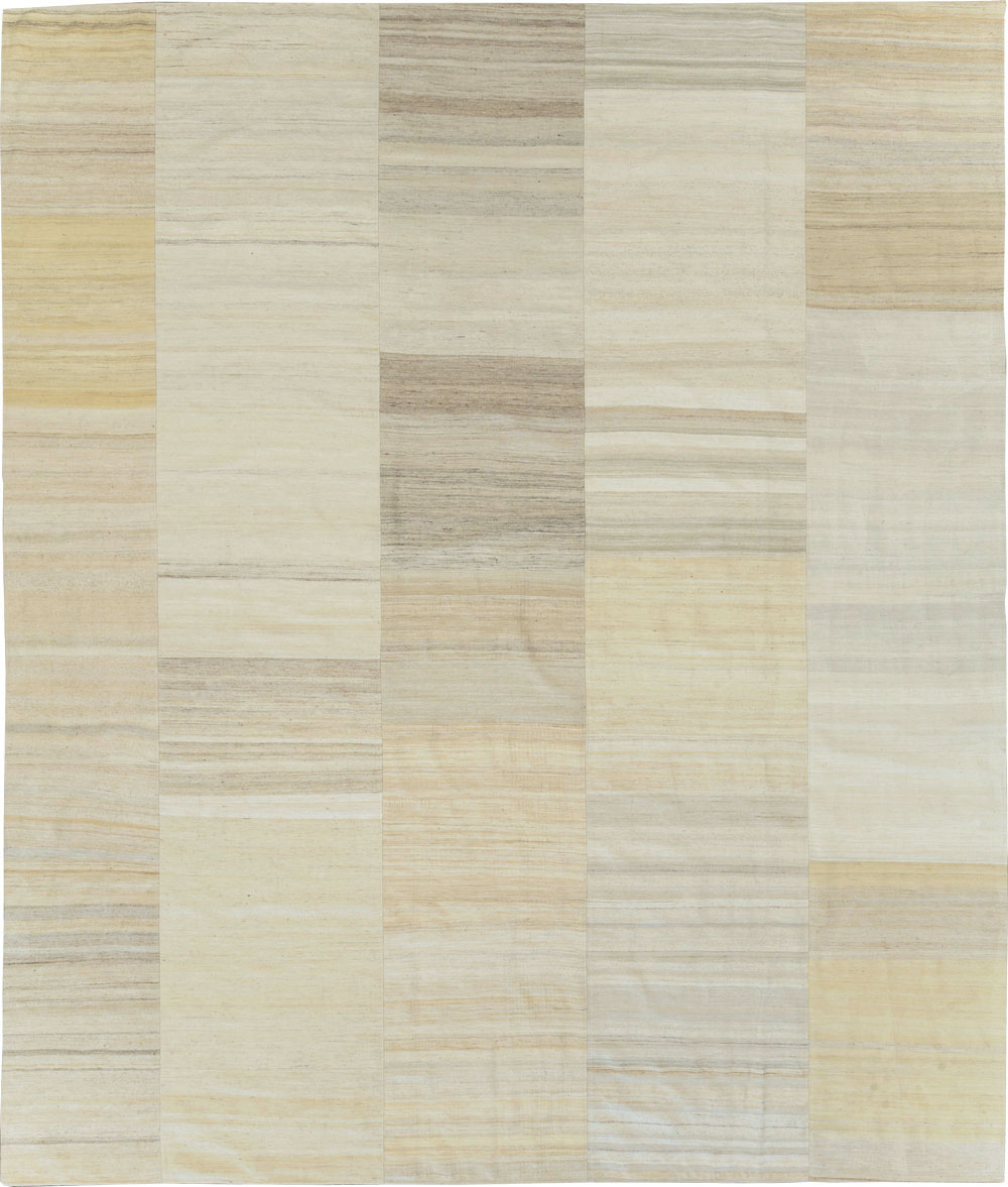 Vintage Turkish Flatweave Kilim Room Size Carpet, No.30125 - Staging