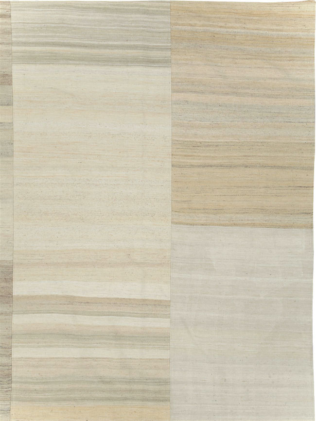 Vintage Turkish Flatweave Kilim Room Size Carpet, No.30125 - Staging