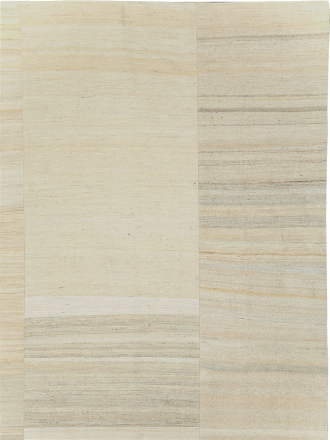 Vintage Turkish Flatweave Kilim Room Size Carpet, No.30125 - Staging