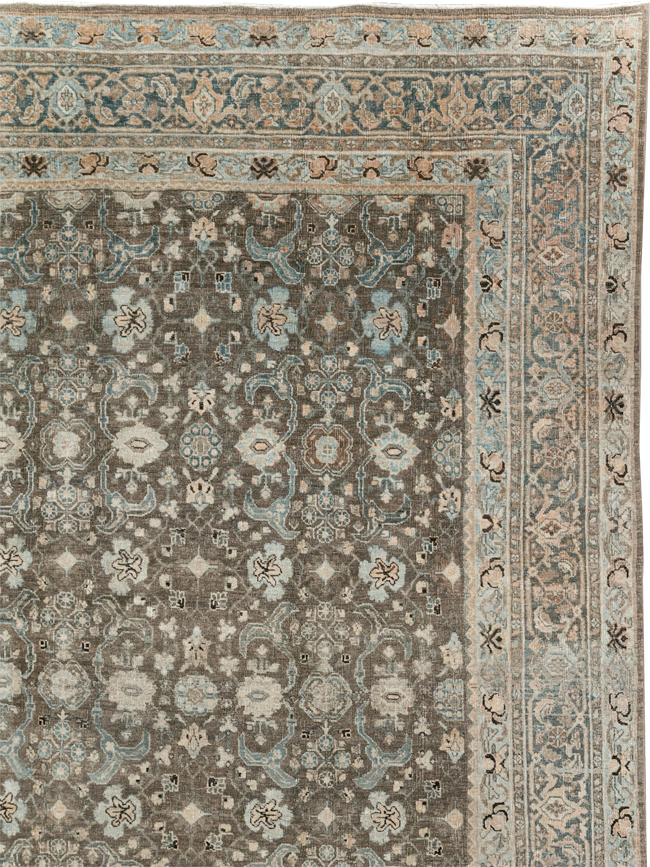 Antique Persian Bidjar Large Room Size Carpet, No.30133 - Staging