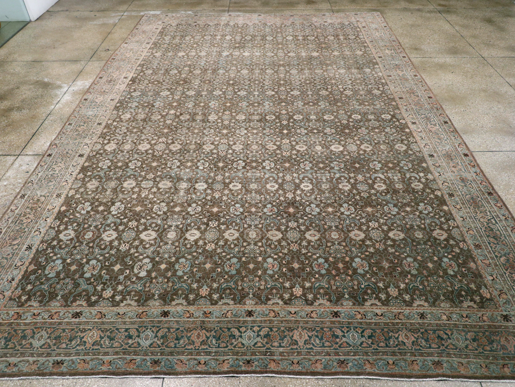 Antique Persian Bidjar Large Room Size Carpet, No.30133 - Staging