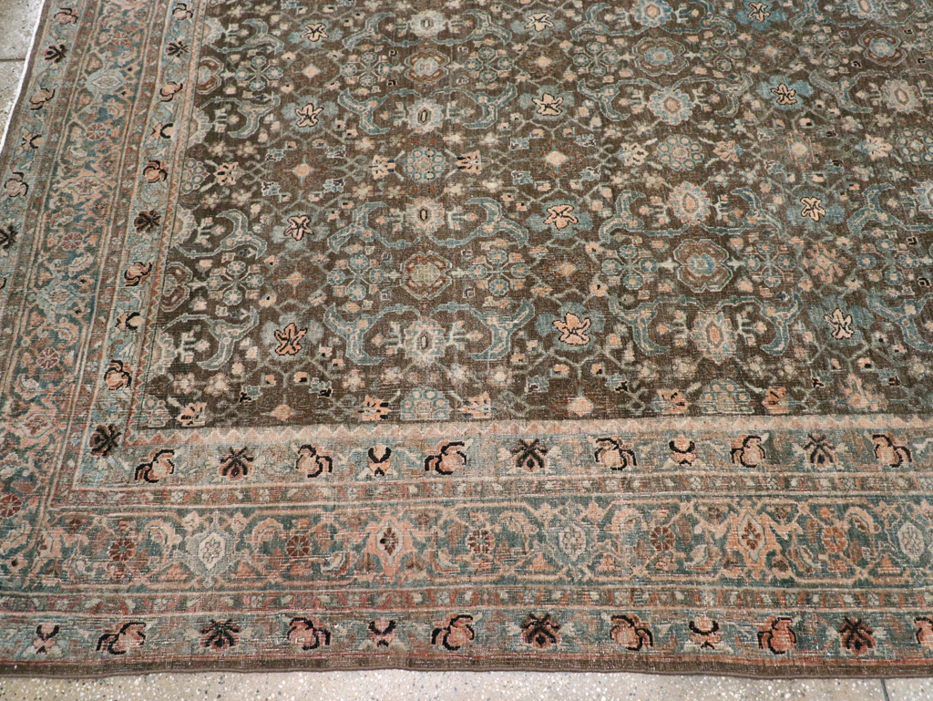 Antique Persian Bidjar Large Room Size Carpet, No.30133 - Staging