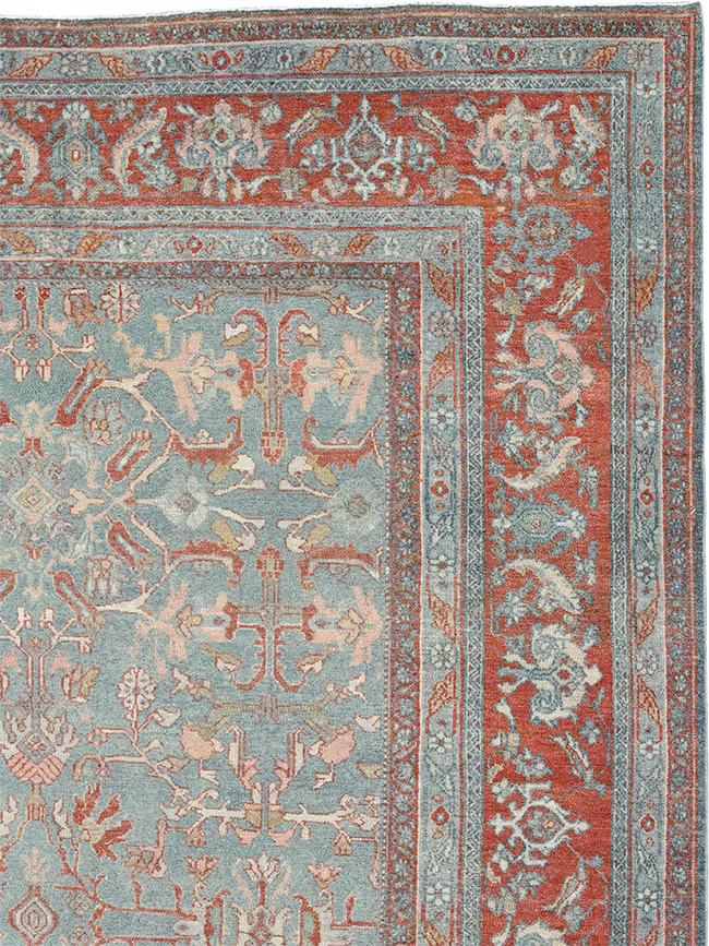 Antique Persian Bibikabad Room Size Carpet, No.30135 - Staging