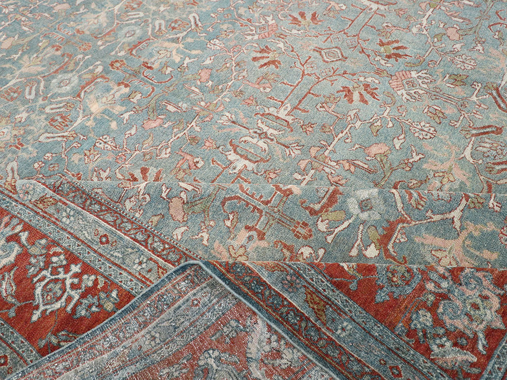 Antique Persian Bibikabad Room Size Carpet, No.30135 - Staging