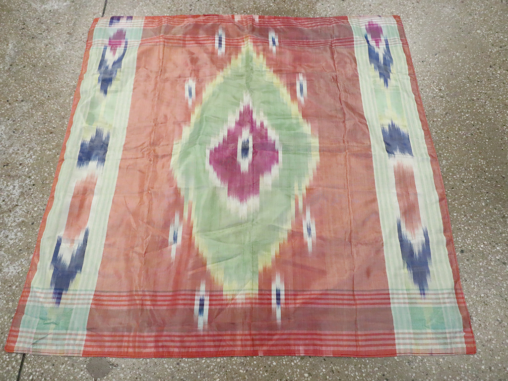 Vintage Central Asian Square Ikat Textile, No.30136 - Staging