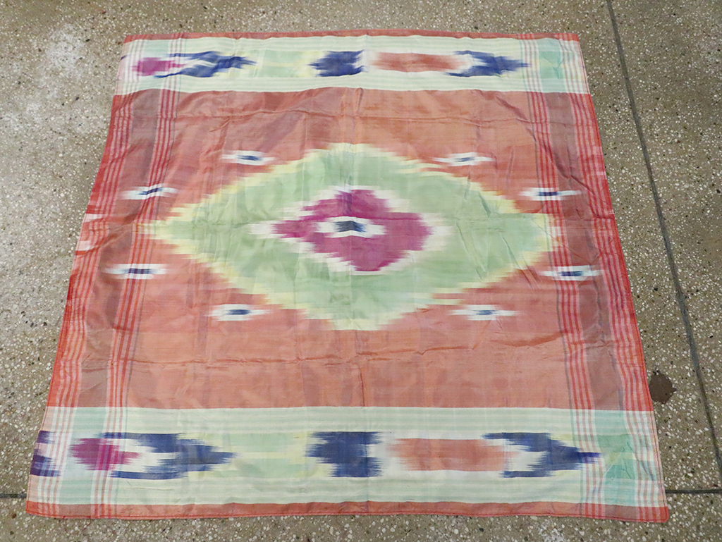 Vintage Central Asian Square Ikat Textile, No.30136 - Staging