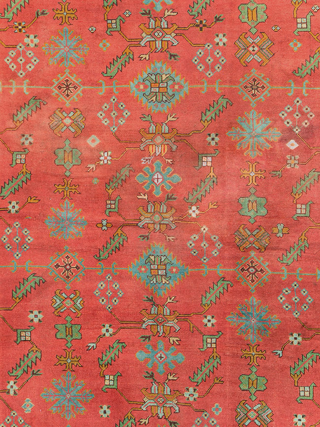 Antique Turkish Oushak Carpet, No.30142 - Staging