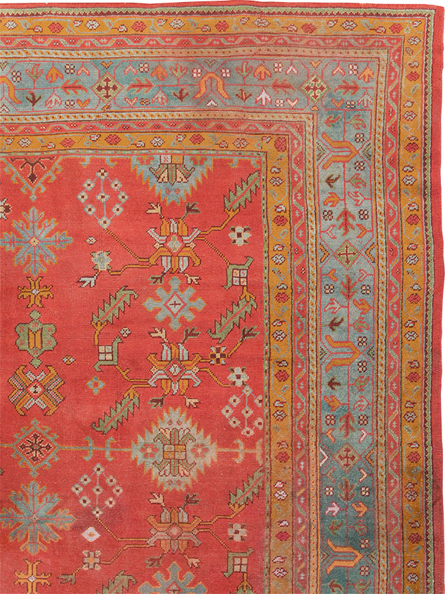 Antique Turkish Oushak Carpet, No.30142 - Staging
