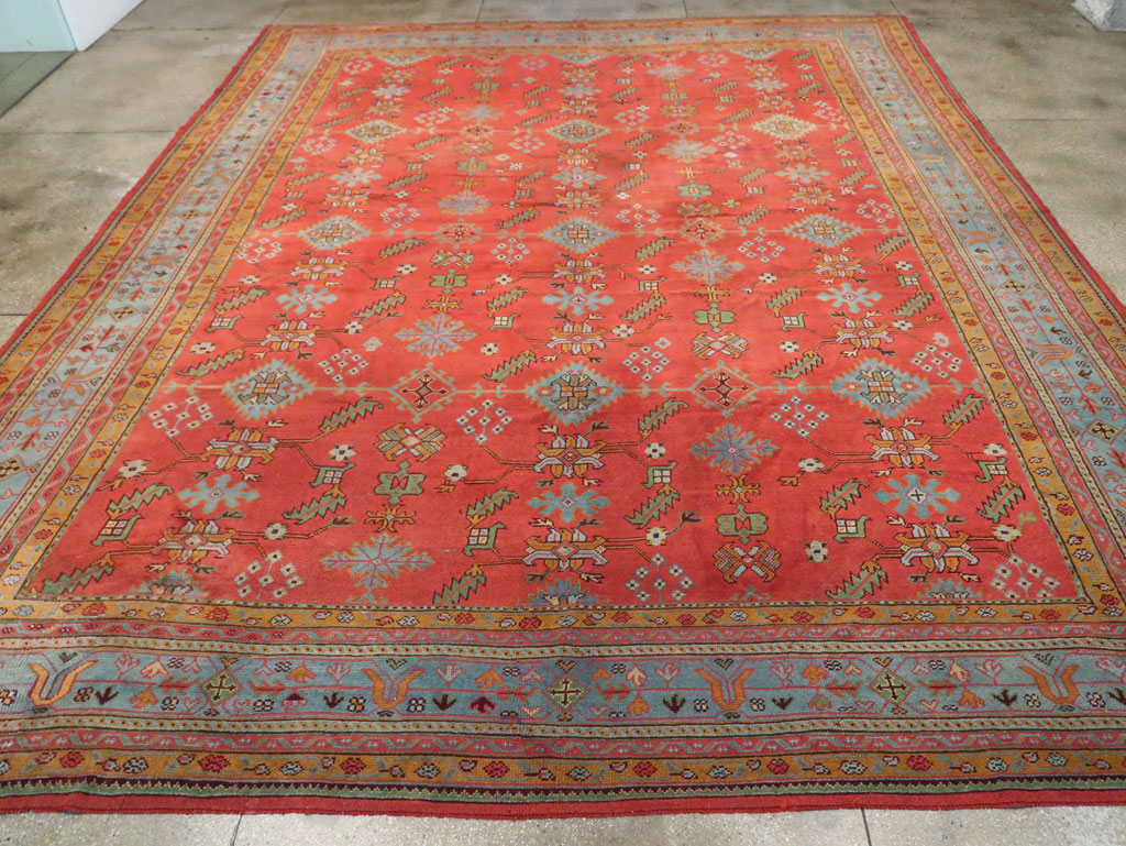 Antique Turkish Oushak Carpet, No.30142 - Staging