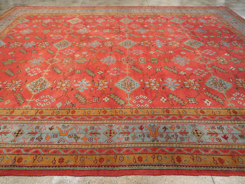 Antique Turkish Oushak Carpet, No.30142 - Staging