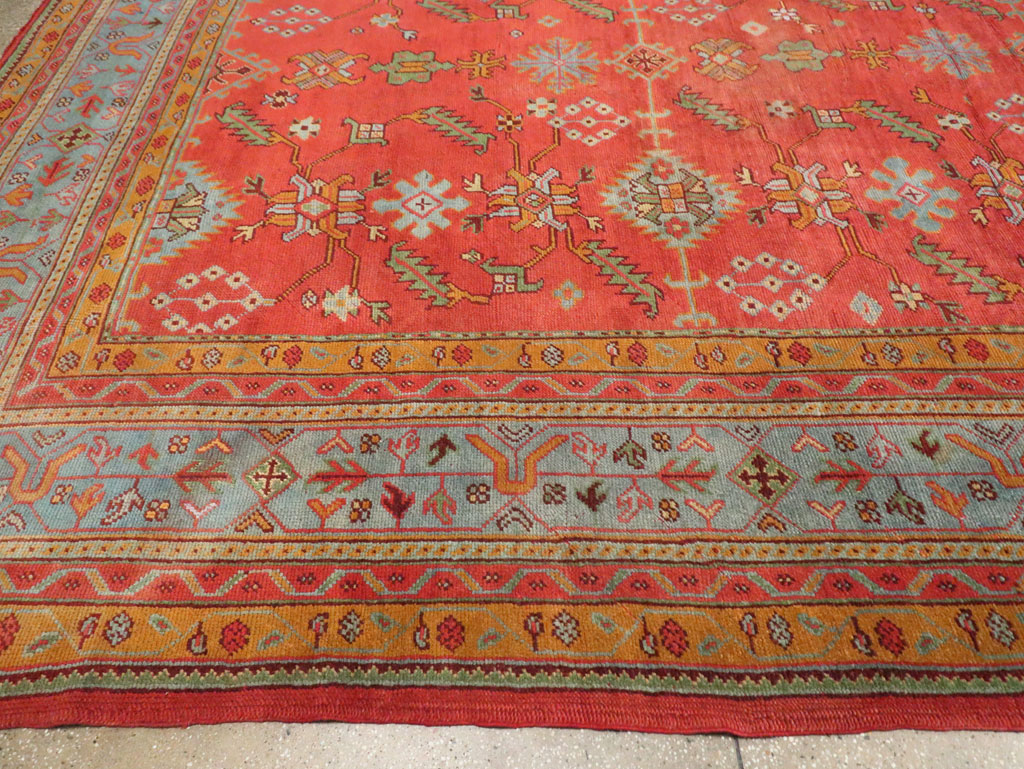 Antique Turkish Oushak Carpet, No.30142 - Staging