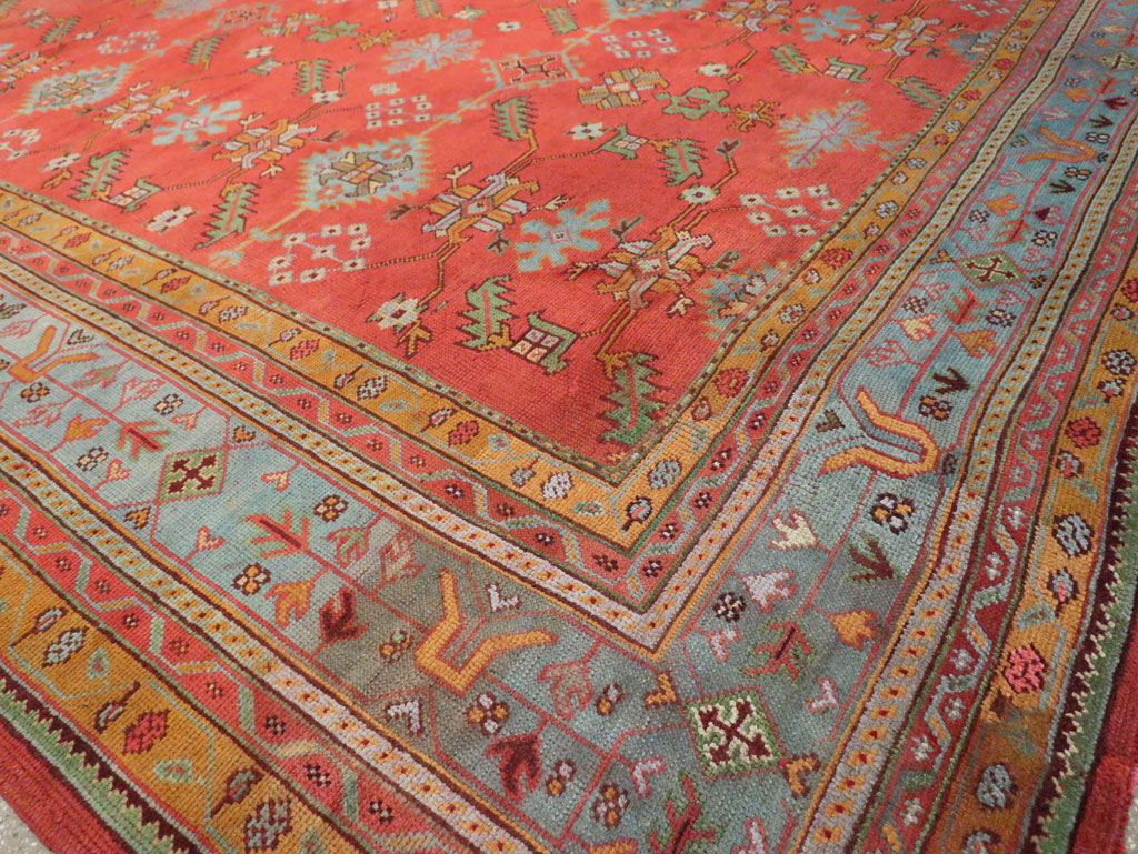 Antique Turkish Oushak Carpet, No.30142 - Staging