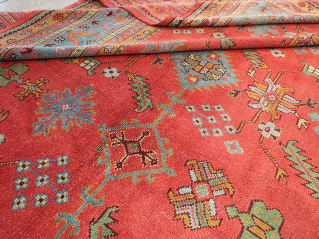 Antique Turkish Oushak Carpet, No.30142 - Staging