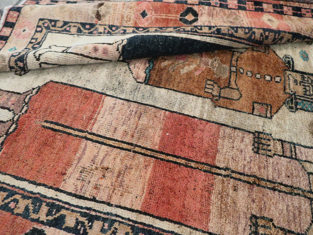 Vintage Persian Bakhtiari Pictorial Rug, No.30143 - Staging