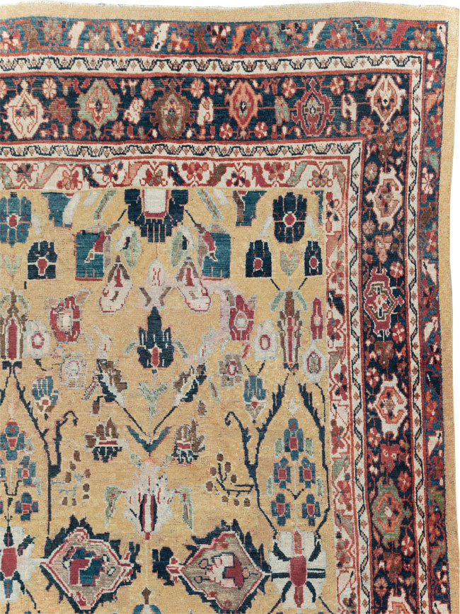 Antique Persian Mahal Room Size Carpet, No.30147 - Staging