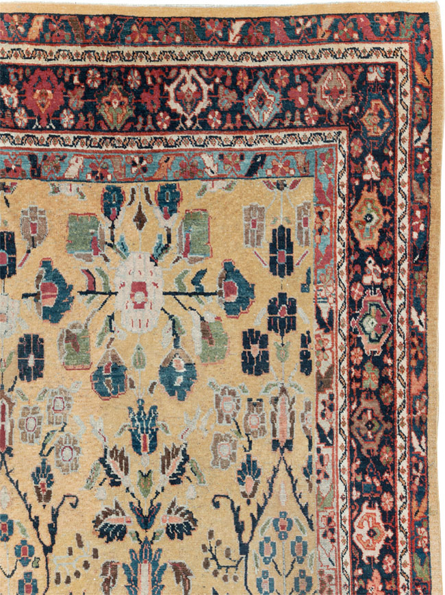 Antique Persian Mahal Room Size Carpet, No.30147 - Staging