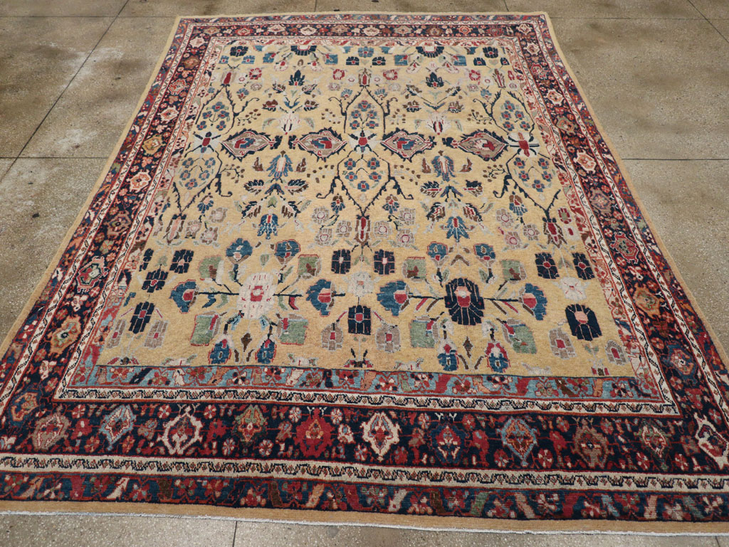 Antique Persian Mahal Room Size Carpet, No.30147 - Staging