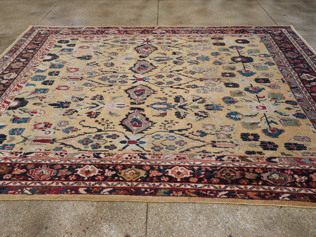 Antique Persian Mahal Room Size Carpet, No.30147 - Staging