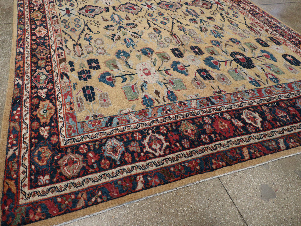 Antique Persian Mahal Room Size Carpet, No.30147 - Staging