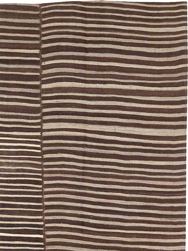 Vintage Persian Flatweave Kilim Accent Rug, No.30150 - Staging