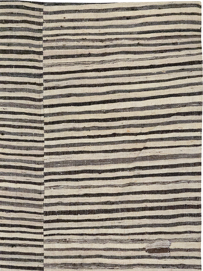 Vintage Persian Flatweave Kilim Room Size Carpet, No.30153 - Staging