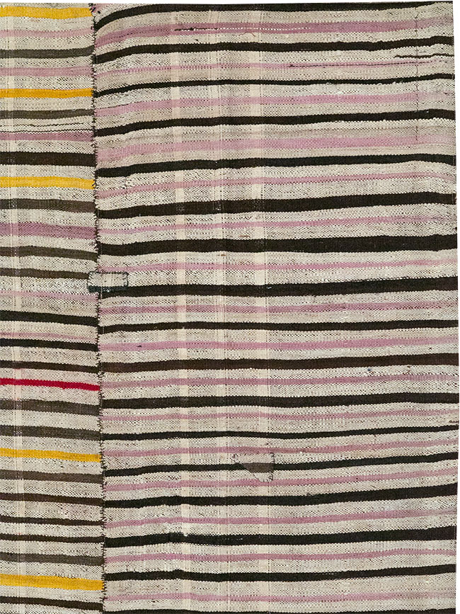 Vintage Persian Flatweave Kilim Accent Carpet, No.30154 - Staging