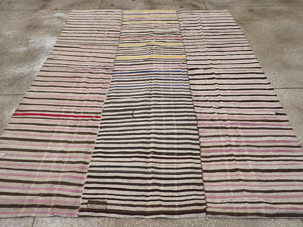 Vintage Persian Flatweave Kilim Accent Carpet, No.30154 - Staging