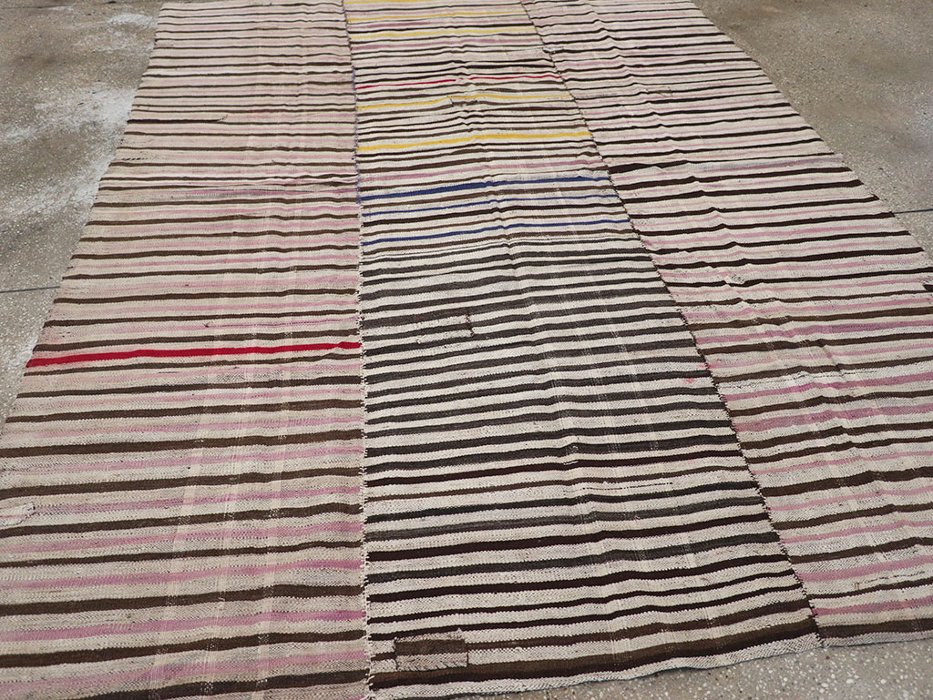 Vintage Persian Flatweave Kilim Accent Carpet, No.30154 - Staging