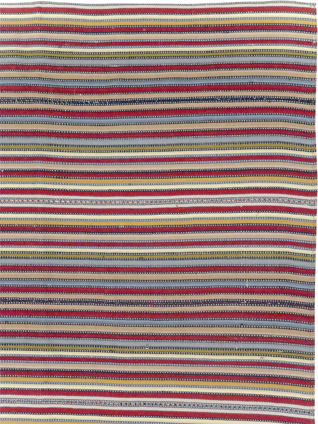 Vintage Turkish Flatweave Kilim Small Room Size Carpet, No.30164 - Staging