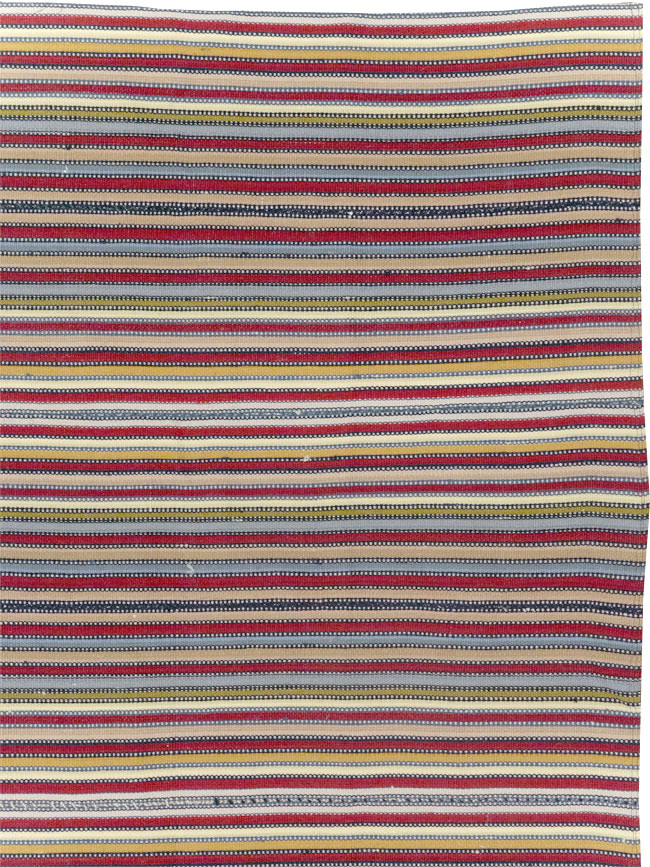 Vintage Turkish Flatweave Kilim Small Room Size Carpet, No.30164 - Staging