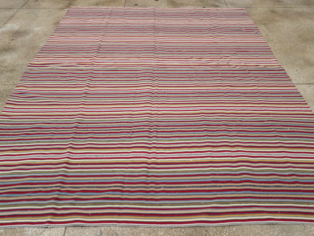 Vintage Turkish Flatweave Kilim Small Room Size Carpet, No.30164 - Staging