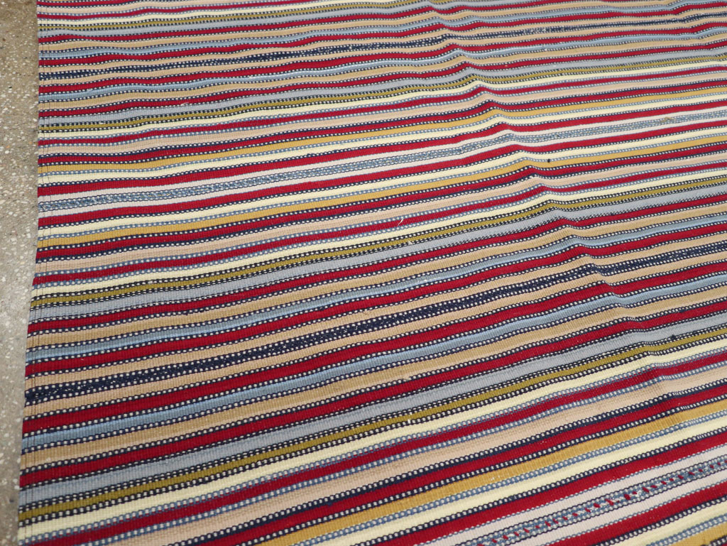 Vintage Turkish Flatweave Kilim Small Room Size Carpet, No.30164 - Staging