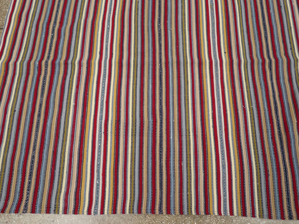 Vintage Turkish Flatweave Kilim Small Room Size Carpet, No.30164 - Staging