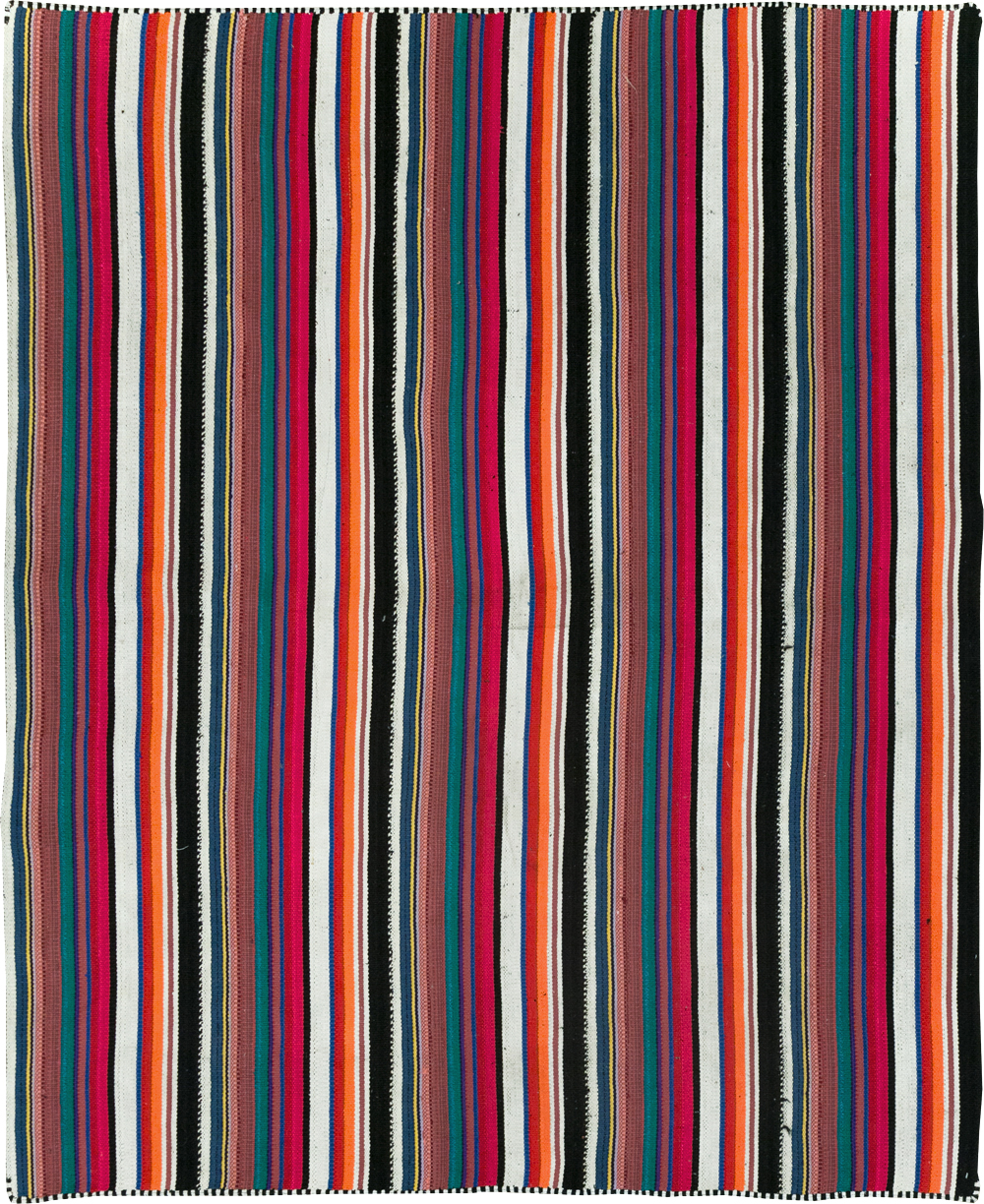 Vintage Turkish Flatweave Kilim Accent Rug, No.30165 - Staging