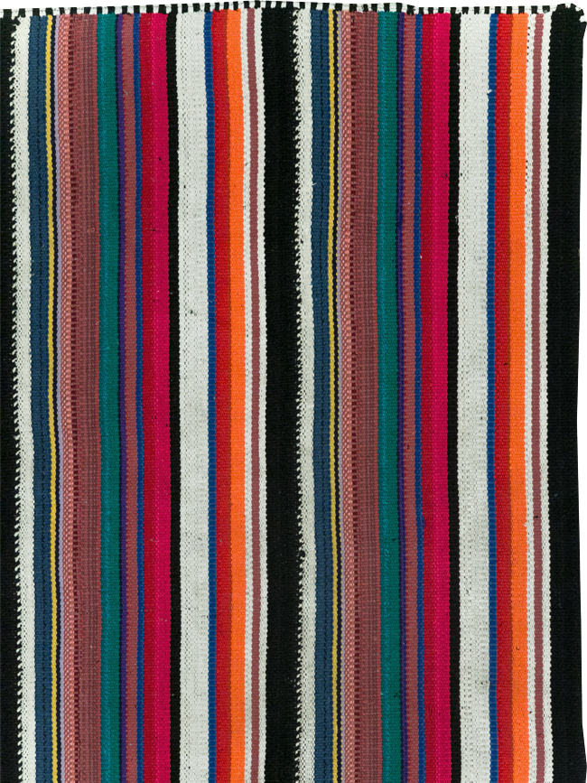 Vintage Turkish Flatweave Kilim Accent Rug, No.30165 - Staging