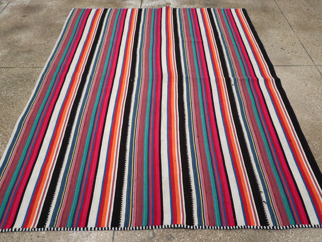 Vintage Turkish Flatweave Kilim Accent Rug, No.30165 - Staging