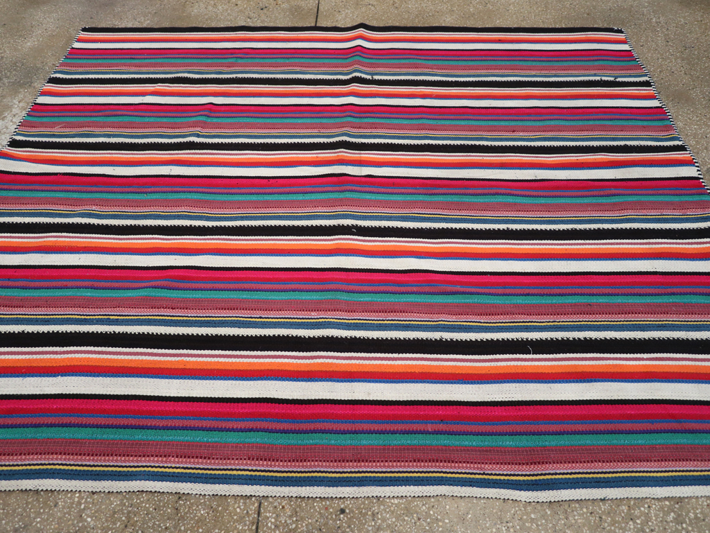 Vintage Turkish Flatweave Kilim Accent Rug, No.30165 - Staging