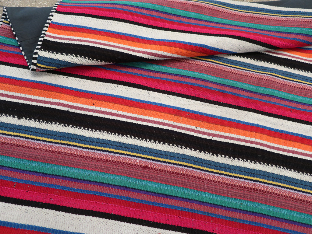 Vintage Turkish Flatweave Kilim Accent Rug, No.30165 - Staging