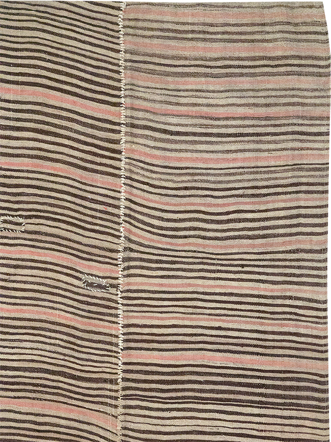 Vintage Persian Flatweave Kilim Room Size Carpet, No.30171 - Staging