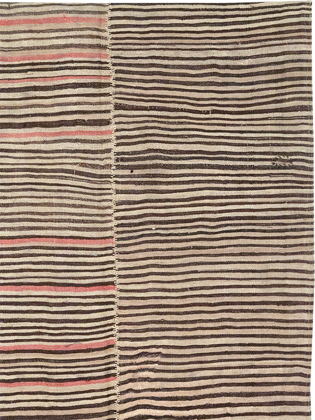 Vintage Persian Flatweave Kilim Room Size Carpet, No.30171 - Staging