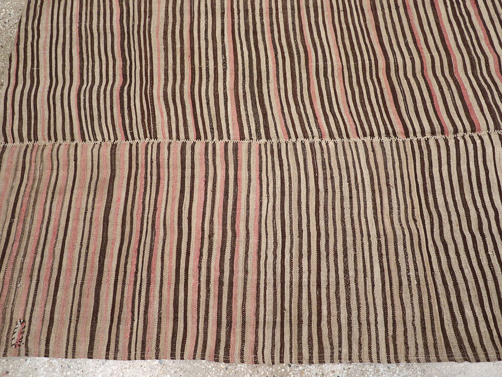 Vintage Persian Flatweave Kilim Room Size Carpet, No.30171 - Staging