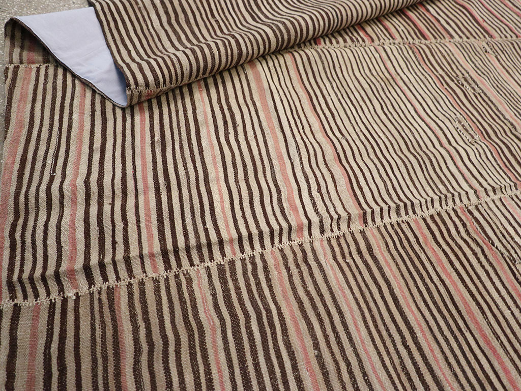 Vintage Persian Flatweave Kilim Room Size Carpet, No.30171 - Staging