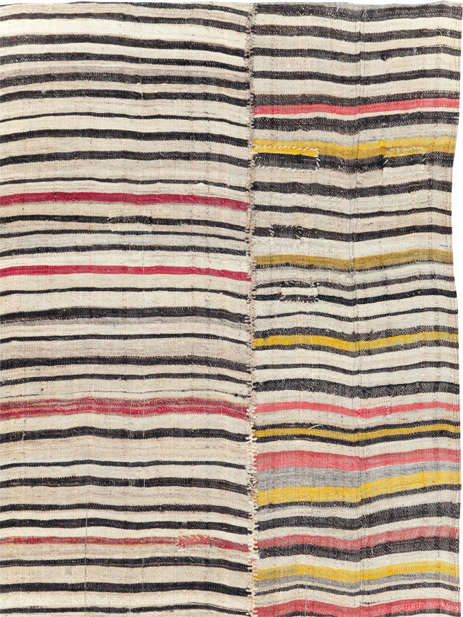 Vintage Persian Flatweave Kilim Accent Rug, No.30174 - Staging