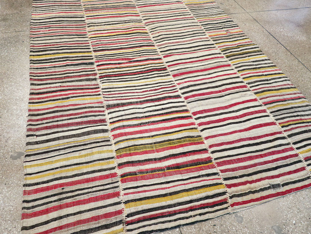 Vintage Persian Flatweave Kilim Accent Rug, No.30174 - Staging