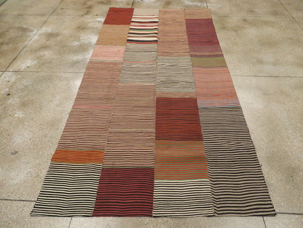 Vintage Persian Mazandaran Kilim Gallery Carpet, No.30177 - Staging