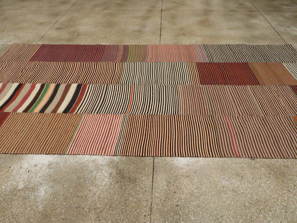 Vintage Persian Mazandaran Kilim Gallery Carpet, No.30177 - Staging