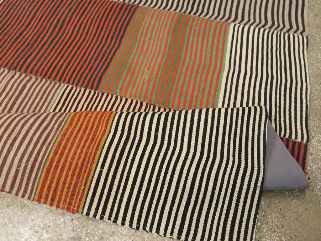 Vintage Persian Mazandaran Kilim Gallery Carpet, No.30177 - Staging