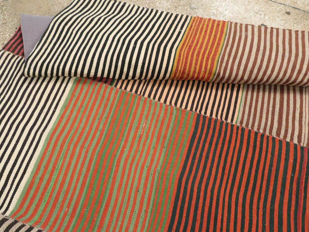 Vintage Persian Mazandaran Kilim Gallery Carpet, No.30177 - Staging